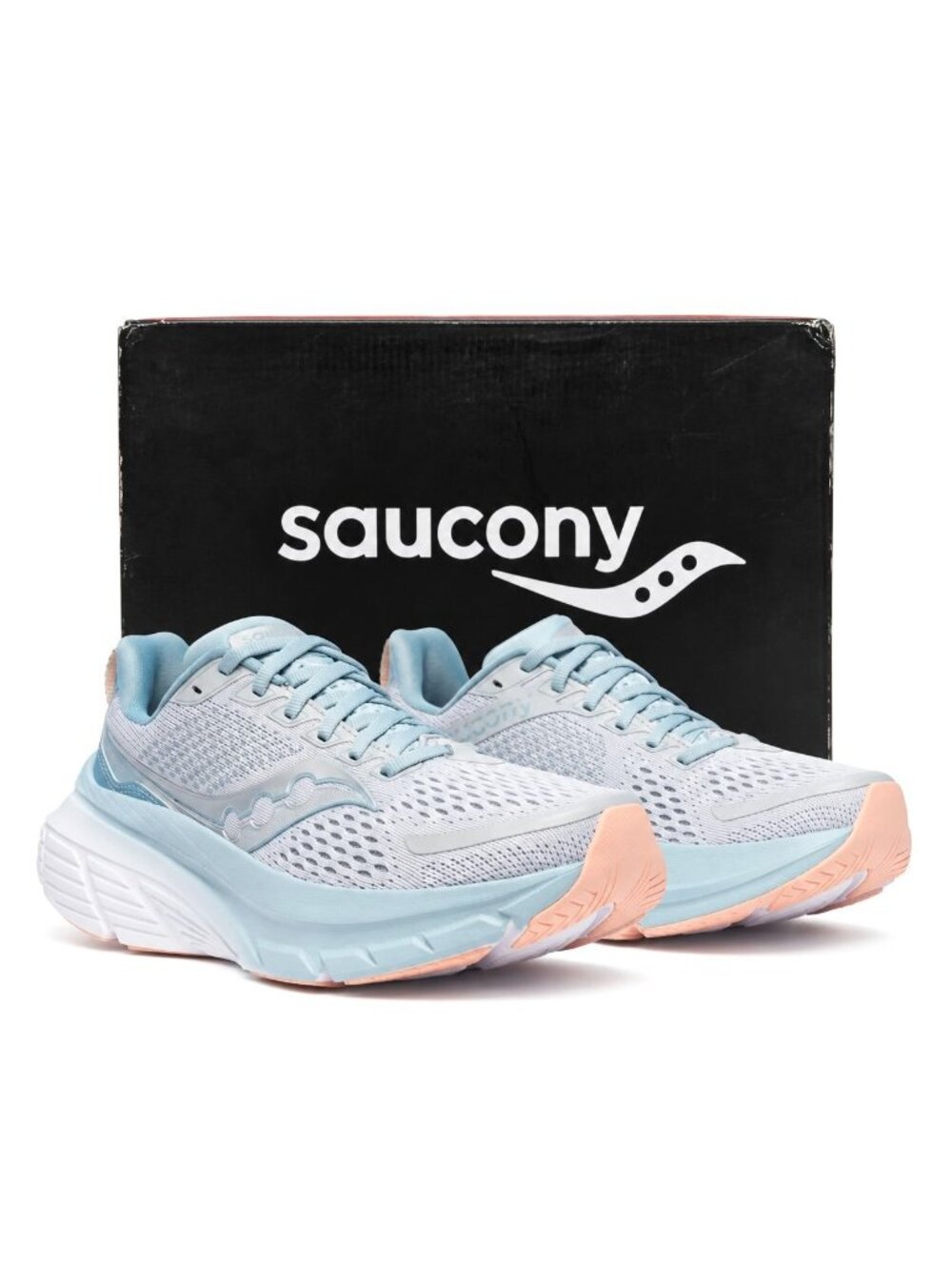 Saucony Guide 17 Cushioned Womens 6.5 M Gray Cloud Topaz Stability Running Shoes